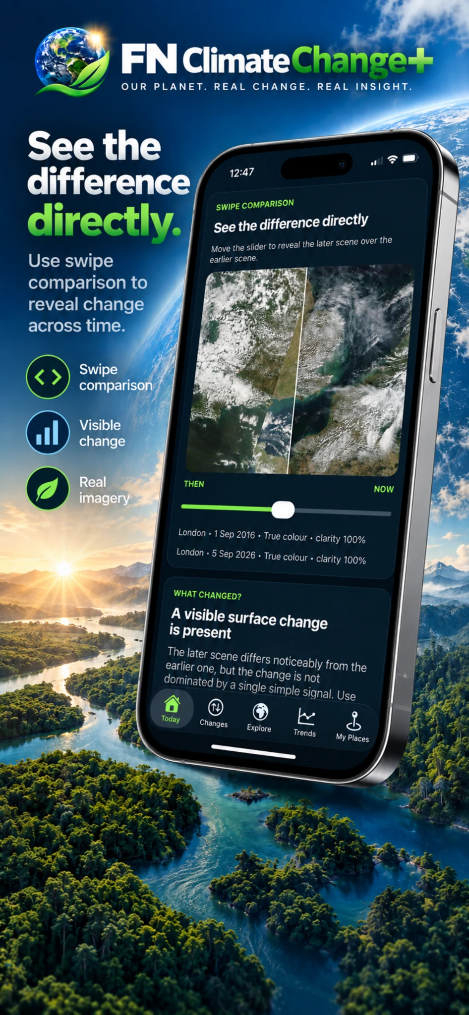 FN Climate Change+ swipe comparison screen