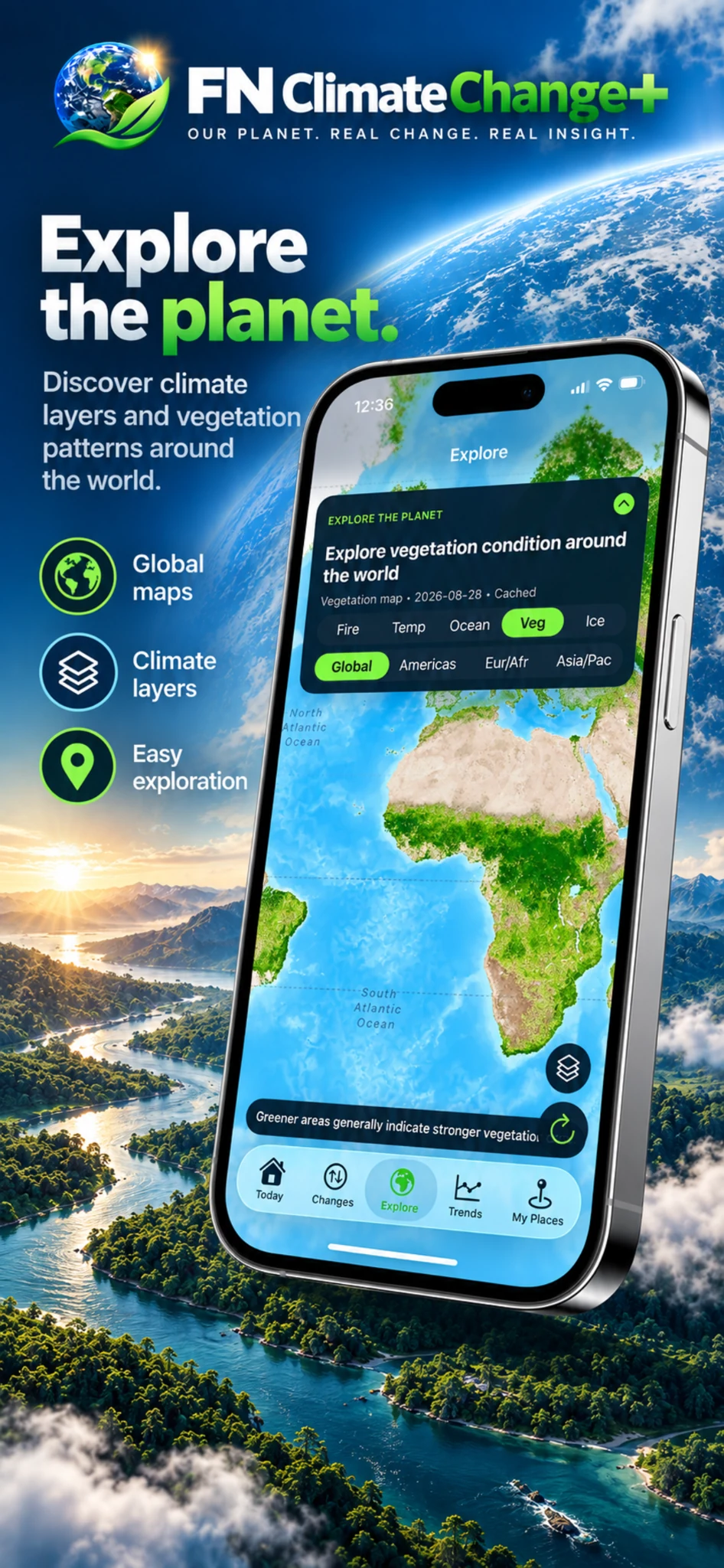 FN Climate Change+ explore screen