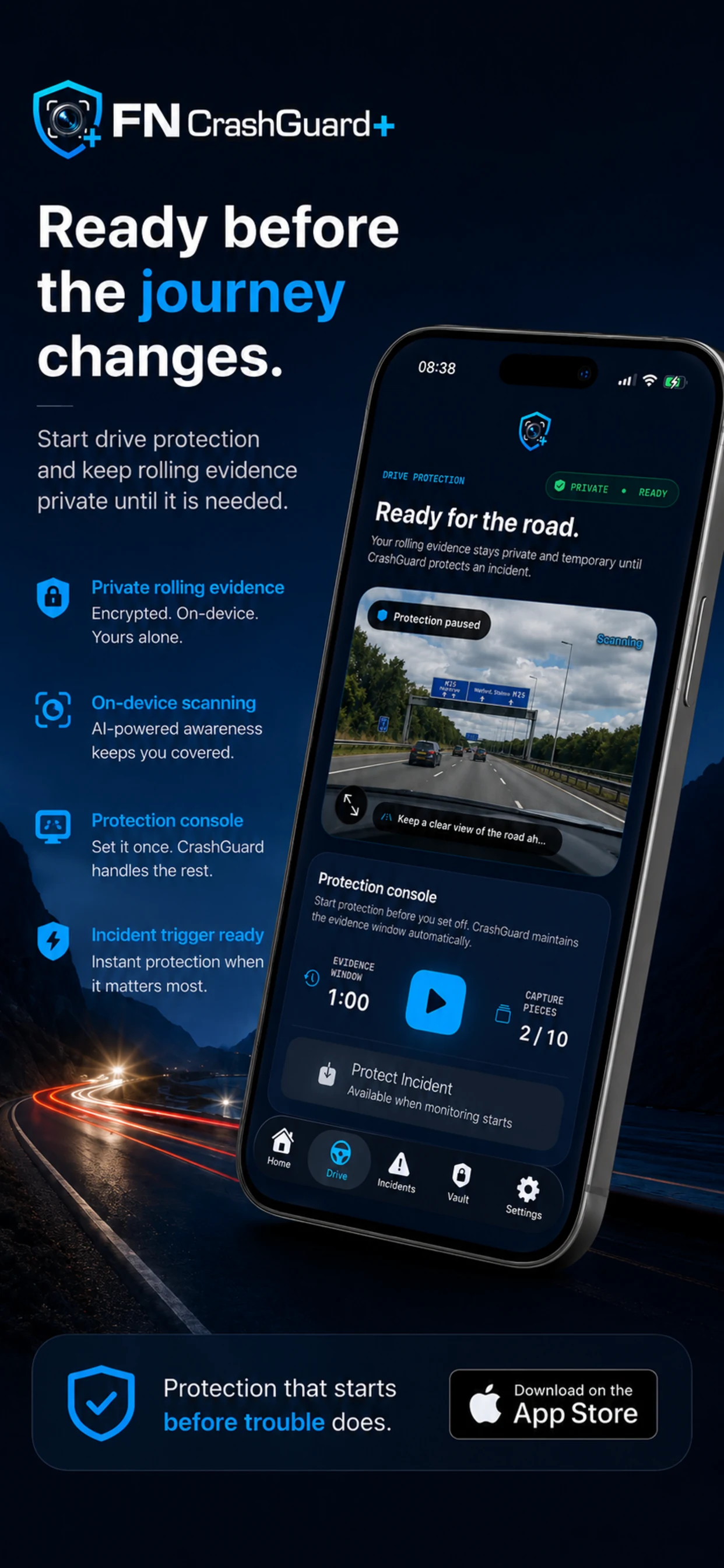 FN CrashGuard+ drive protection promotional screen