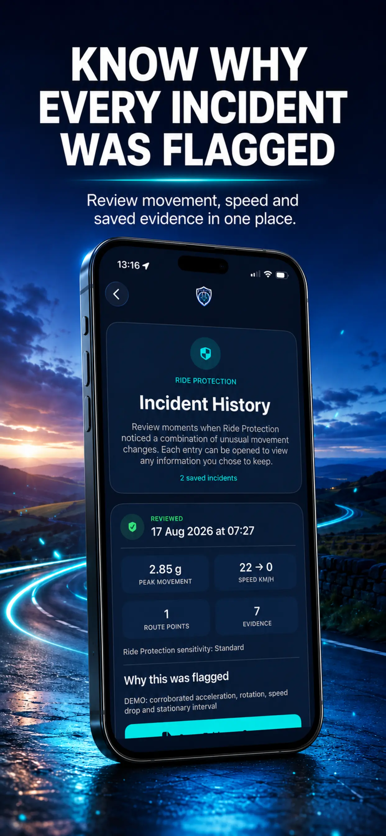 FN Cyclist+ incident review screen