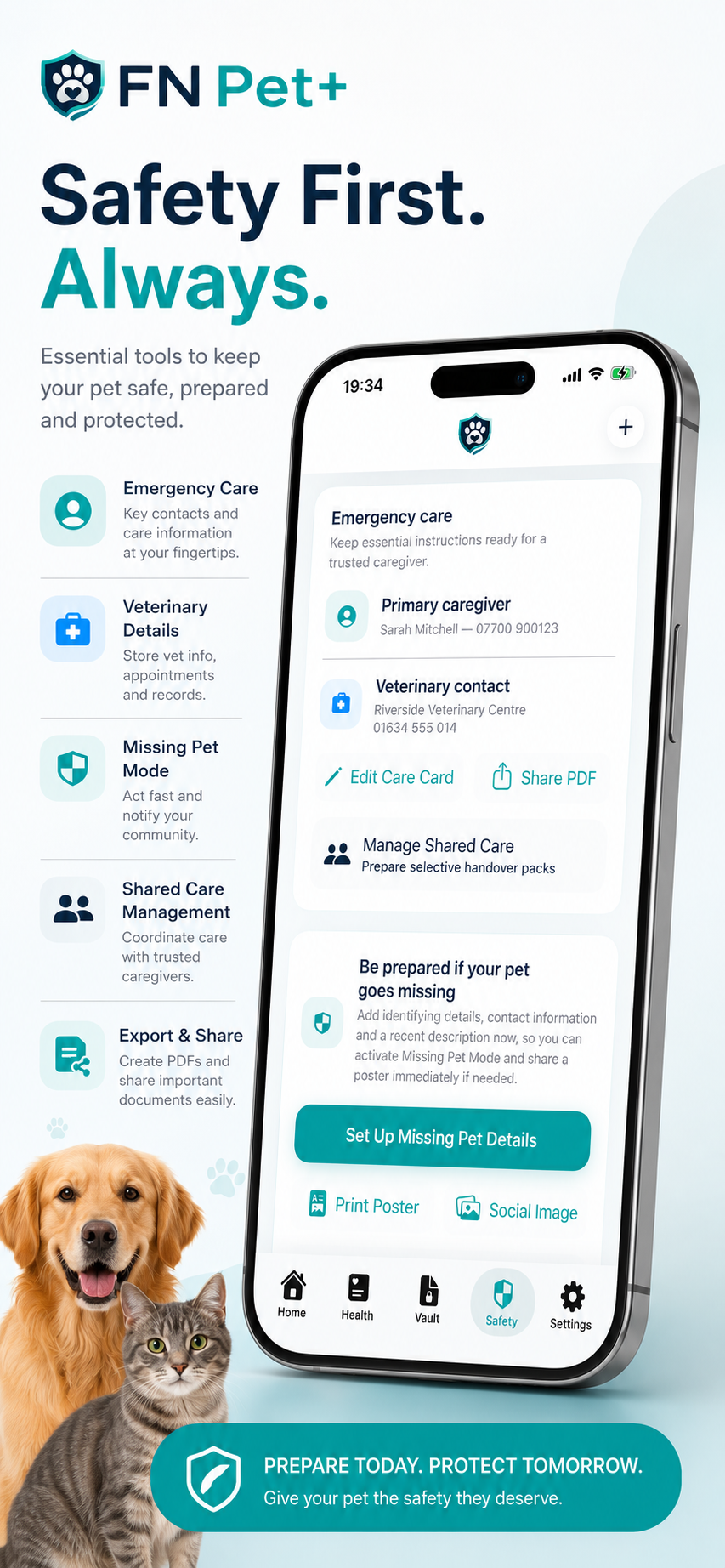 FN Pet Plus vet visit preparation promotional screen