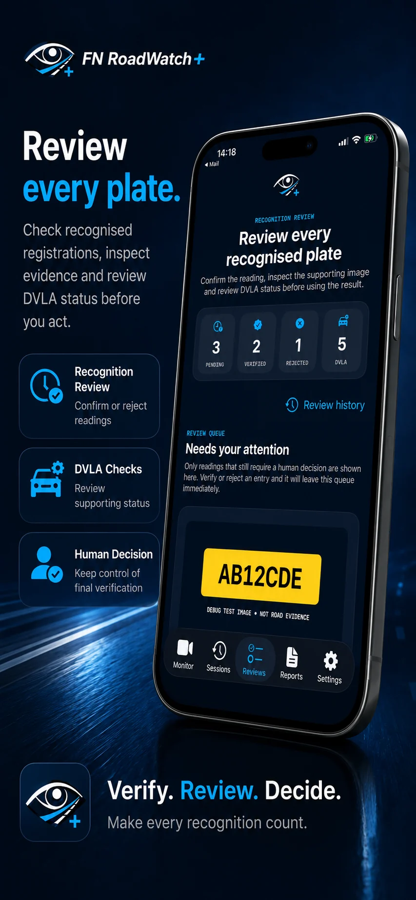 FN Roadwatch+ recognition review promotional screen