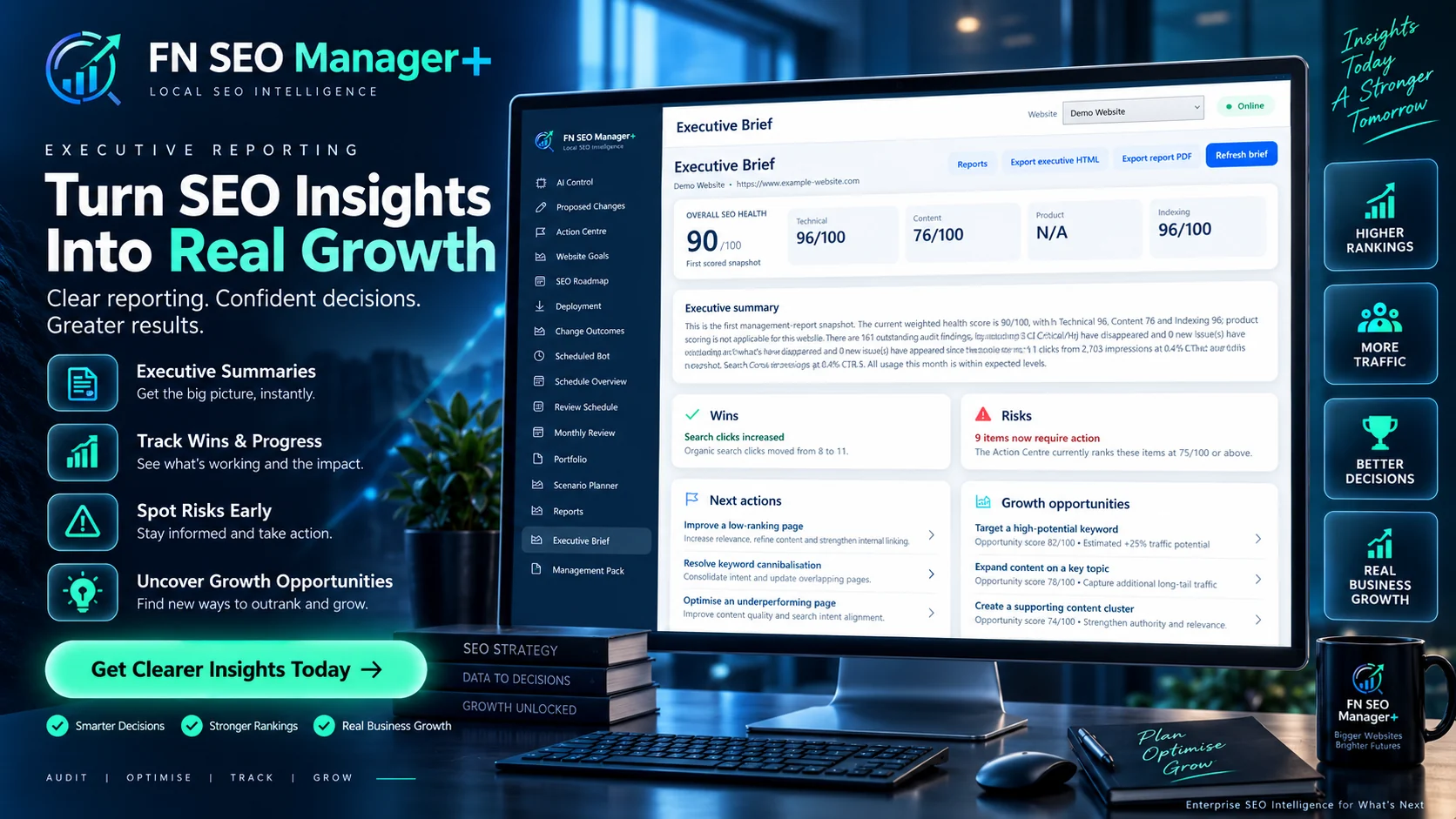FN SEO Manager+ executive brief promotional view